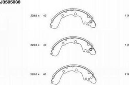 Nipparts J3505030 - Brake Shoe Set www.autospares.lv