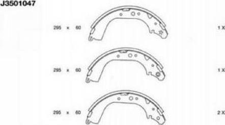 Nipparts J3501047 - Bremžu loku komplekts www.autospares.lv