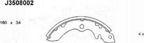 Nipparts J3508002 - Brake Shoe Set www.autospares.lv