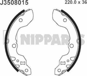 Nipparts J3508015 - Bremžu loku komplekts www.autospares.lv