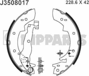 Nipparts J3508017 - Bremžu loku komplekts autospares.lv