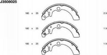 Nipparts J3508025 - Bremžu loku komplekts www.autospares.lv