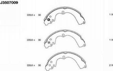 Nipparts J3507009 - Brake Shoe Set www.autospares.lv