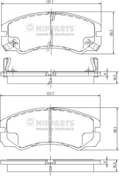 Nipparts J3609009 - Bremžu uzliku kompl., Disku bremzes www.autospares.lv