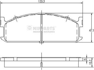 Nipparts J3609002 - Bremžu uzliku kompl., Disku bremzes www.autospares.lv