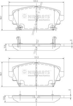 Nipparts J3604047 - Bremžu uzliku kompl., Disku bremzes www.autospares.lv