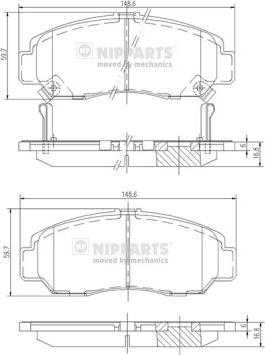 Nipparts J3604051 - Bremžu uzliku kompl., Disku bremzes autospares.lv