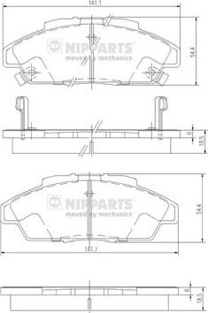 Nipparts J3604052 - Тормозные колодки, дисковые, комплект www.autospares.lv