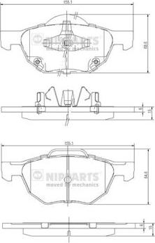 Nipparts J3604064 - Bremžu uzliku kompl., Disku bremzes www.autospares.lv