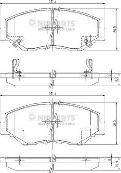 Nipparts J3604061 - Тормозные колодки, дисковые, комплект www.autospares.lv