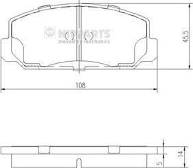 Nipparts J3604006 - Bremžu uzliku kompl., Disku bremzes www.autospares.lv