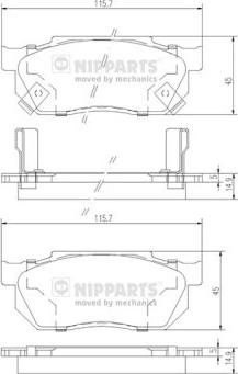 Nipparts J3604019 - Bremžu uzliku kompl., Disku bremzes autospares.lv