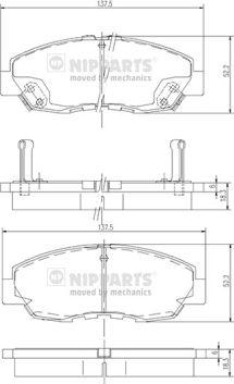 Nipparts J3604030 - Bremžu uzliku kompl., Disku bremzes www.autospares.lv