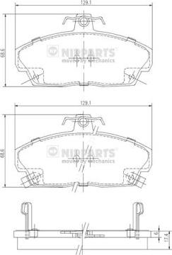 Nipparts J3604031 - Тормозные колодки, дисковые, комплект www.autospares.lv