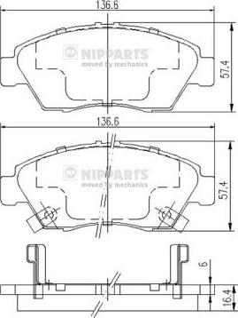 Nipparts J3604033 - Bremžu uzliku kompl., Disku bremzes autospares.lv