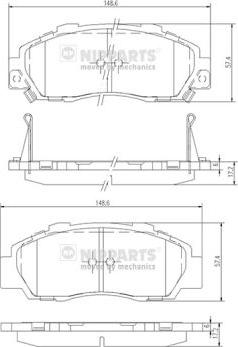 Nipparts J3604032 - Тормозные колодки, дисковые, комплект www.autospares.lv