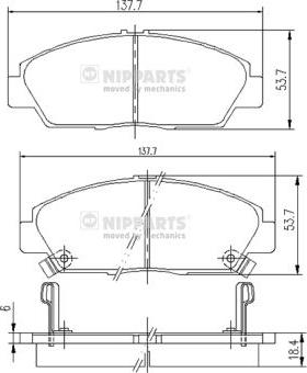 Nipparts J3604037 - Brake Pad Set, disc brake www.autospares.lv