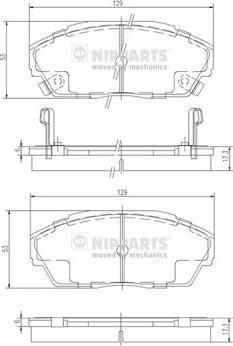 Nipparts J3604026 - Bremžu uzliku kompl., Disku bremzes www.autospares.lv