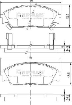 Nipparts J3604023 - Brake Pad Set, disc brake www.autospares.lv