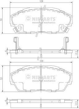 Nipparts J3604022 - Bremžu uzliku kompl., Disku bremzes www.autospares.lv