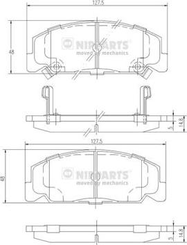 Nipparts J3604027 - Brake Pad Set, disc brake www.autospares.lv