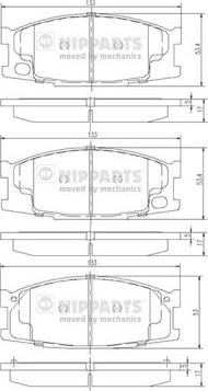 Nipparts J3605044 - Bremžu uzliku kompl., Disku bremzes autospares.lv