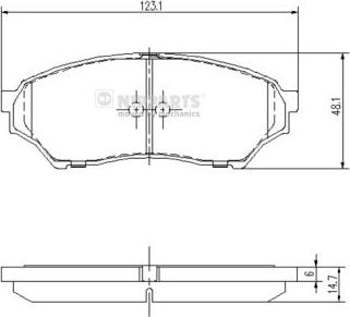 Nipparts J3605040 - Тормозные колодки, дисковые, комплект www.autospares.lv