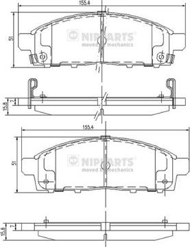 Nipparts J3605050 - Bremžu uzliku kompl., Disku bremzes www.autospares.lv