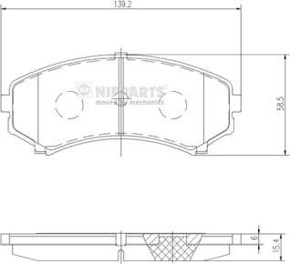 Nipparts J3605039 - Тормозные колодки, дисковые, комплект www.autospares.lv