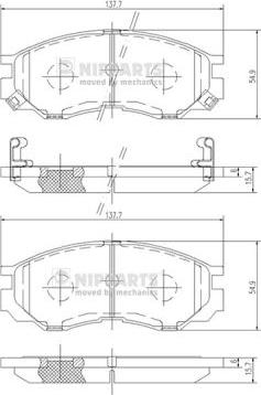 Nipparts J3605035 - Тормозные колодки, дисковые, комплект www.autospares.lv