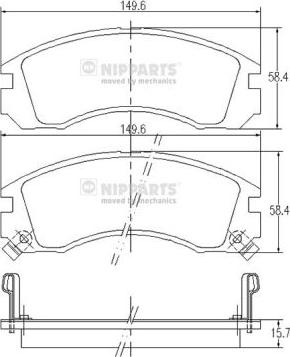 Nipparts J3605031 - Тормозные колодки, дисковые, комплект www.autospares.lv