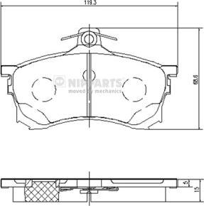 Nipparts J3605037 - Bremžu uzliku kompl., Disku bremzes www.autospares.lv