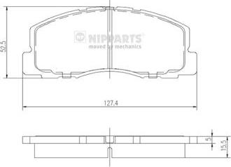 Nipparts J3605025 - Bremžu uzliku kompl., Disku bremzes autospares.lv