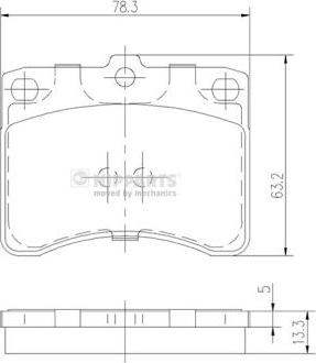 Nipparts J3606005 - Bremžu uzliku kompl., Disku bremzes www.autospares.lv