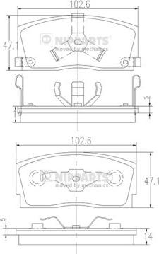 Nipparts J3606006 - Bremžu uzliku kompl., Disku bremzes www.autospares.lv