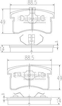 Nipparts J3606015 - Bremžu uzliku kompl., Disku bremzes www.autospares.lv