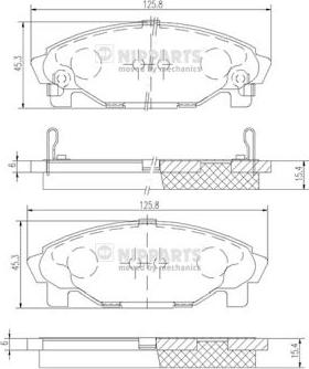 Nipparts J3606011 - Bremžu uzliku kompl., Disku bremzes www.autospares.lv