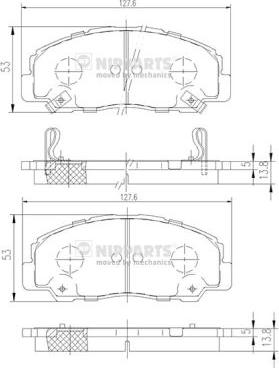 Nipparts J3606012 - Bremžu uzliku kompl., Disku bremzes autospares.lv