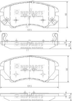 Nipparts J3600541 - Bremžu uzliku kompl., Disku bremzes autospares.lv