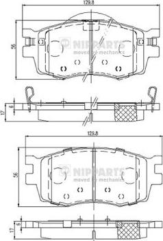 Nipparts J3600542 - Bremžu uzliku kompl., Disku bremzes www.autospares.lv