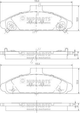 Nipparts J3600503 - Bremžu uzliku kompl., Disku bremzes www.autospares.lv