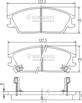 Nipparts J3600515 - Bremžu uzliku kompl., Disku bremzes autospares.lv