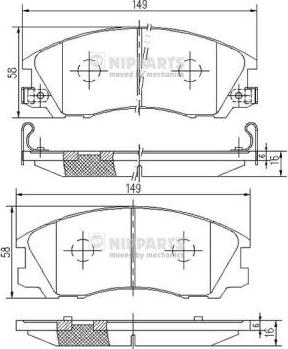 Nipparts J3600534 - Bremžu uzliku kompl., Disku bremzes autospares.lv