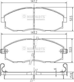 Nipparts J3600521 - Bremžu uzliku kompl., Disku bremzes www.autospares.lv