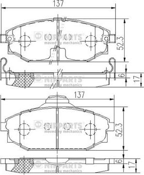 Nipparts J3600523 - Bremžu uzliku kompl., Disku bremzes www.autospares.lv