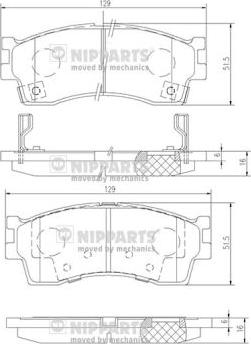 Nipparts J3600308 - Bremžu uzliku kompl., Disku bremzes autospares.lv