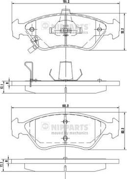 Nipparts J3600303 - Bremžu uzliku kompl., Disku bremzes autospares.lv