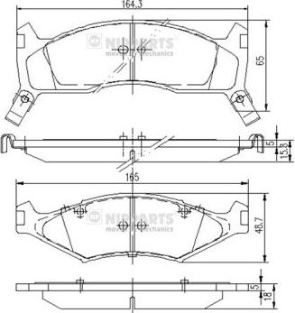 Nipparts J3600302 - Bremžu uzliku kompl., Disku bremzes autospares.lv