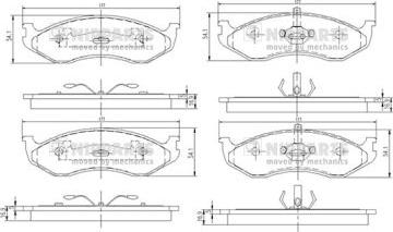 Nipparts J3600307 - Bremžu uzliku kompl., Disku bremzes www.autospares.lv