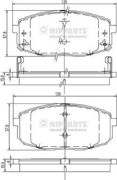 Nipparts J3600319 - Тормозные колодки, дисковые, комплект www.autospares.lv